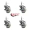 Service Caster 3'' Nylon Wheel Swivel 7/16'' Grip Ring Stem Caster Set with Brake, 4PK SCC-GR20S314-NYS-TLB-716138-4 - alternate 3